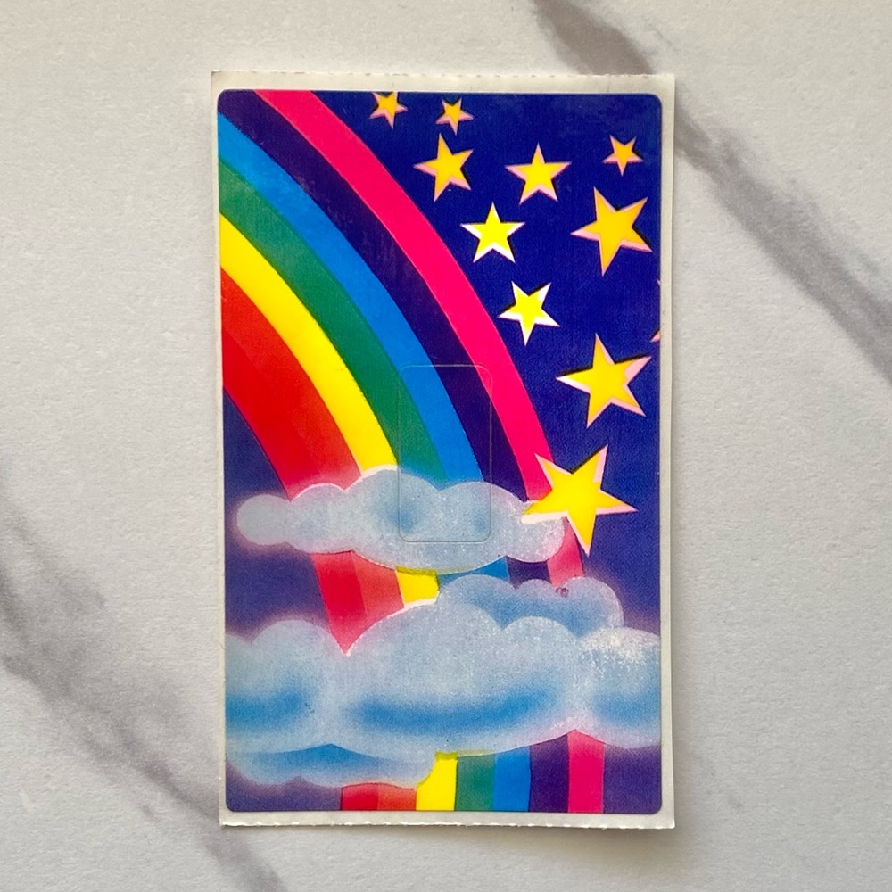 VTG Lisa Frank stars & rainbows switchplate cover sticker